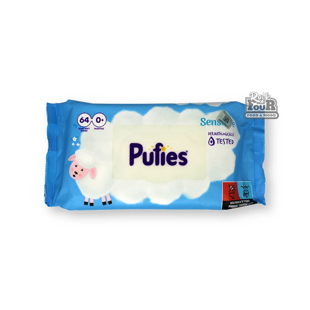 Wet wipes for children "Pufies 0+" 64pcs